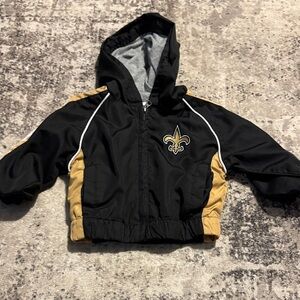 NFL Black and Gold Hooded Jacket with Emblem 12M Boy